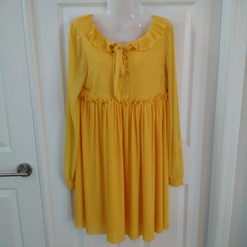 h&m yellow dress size 10 strangers spring 2 layer